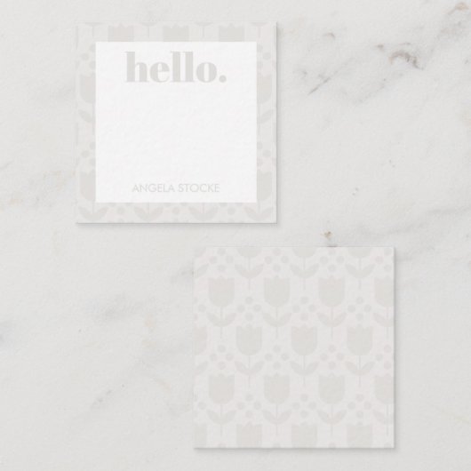 Personalized Retro Flower ノートカード (正面/裏面)