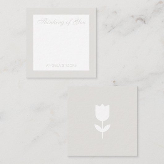 Personalized Retro Flower ノートカード (正面/裏面)