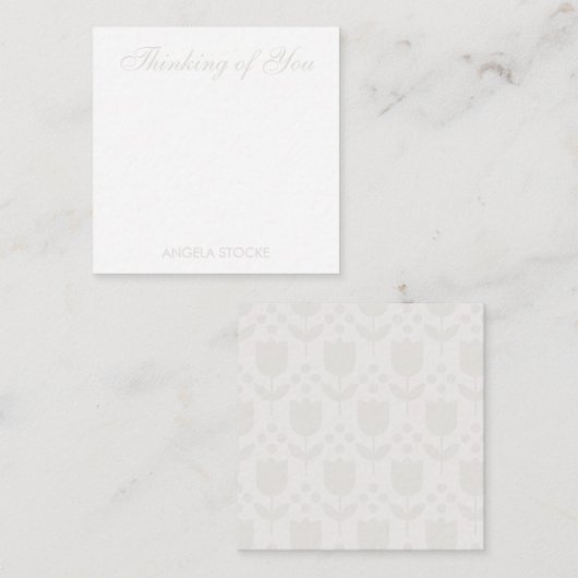 Personalized Retro Flower ノートカード (正面/裏面)