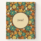 Personalized Retro Flower Power Spiral Journal ノートブック (裏面)