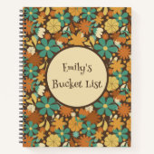 Personalized Retro Flower Power Spiral Journal ノートブック (正面)