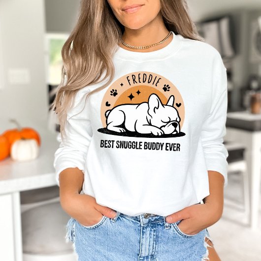 Personalized Retro Funny Hand Drawn French Bulldog スウェットシャツ