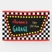 Personalized Retro Garage Sign  横断幕 (横)