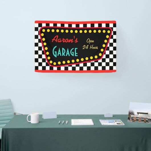 Personalized Retro Garage Sign  横断幕 (トレードショー)