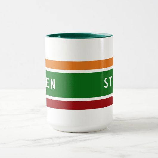 Personalized Retro Gas Station Name Coffee Gift マグカップ (中央)