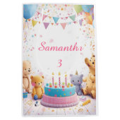 Personalized Retro Gift Bag Medium | Kids Birthday ミディアムペーパーバッグ (正面)