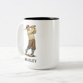 Personalized Retro Golfing Name Gift Mug ツートーンマグカップ (正面左)