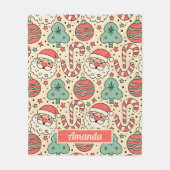 Personalized Retro Groovy Christmas Blanket フリースブランケット (正面)