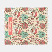 Personalized Retro Groovy Christmas Blanket フリースブランケット (正面(横))