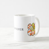 Personalized Retro Groovy Easter Egg Mug コーヒーマグカップ (正面右)