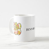 Personalized Retro Groovy Easter Egg Mug コーヒーマグカップ (正面左)