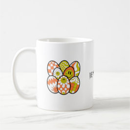 Personalized Retro Groovy Easter Egg Mug コーヒーマグカップ