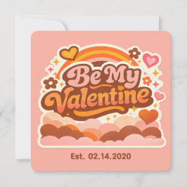 Personalized Retro Groovy Love Editable Date & Mes カード