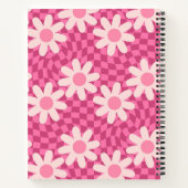 Personalized Retro Groovy Pink Daisy Flower Hippie ノートブック (裏面)