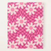 Personalized Retro Groovy Pink Daisy Flower Hippie プランナー手帳 (裏面)