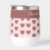 Personalized Retro Hearts Pink Burgundy (右面)