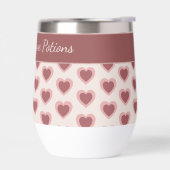 Personalized Retro Hearts Pink Burgundy (左面)