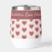 Personalized Retro Hearts Pink Burgundy (正面)