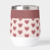 Personalized Retro Hearts Pink Burgundy (背面)