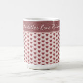 Personalized Retro Hearts Pink Burgundy コーヒーマグカップ (中央)