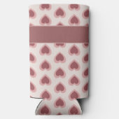 Personalized Retro Hearts Pink Burgundy スリム缶クーラー (裏面)
