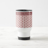 Personalized Retro Hearts Pink Burgundy トラベルマグ (中央)