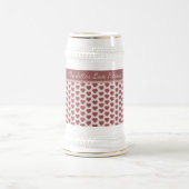 Personalized Retro Hearts Pink Burgundy ビールジョッキ (中央)