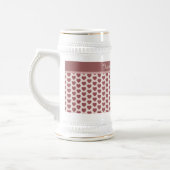 Personalized Retro Hearts Pink Burgundy ビールジョッキ (左)