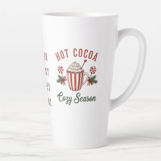 Personalized Retro Hot Cocoa Cozy Season カフェラテマグ (右)