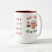Personalized Retro Hot Cocoa Cozy Season ツートーンマグカップ (正面右)