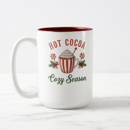 Personalized Retro Hot Cocoa Cozy Season ツートーンマグカップ