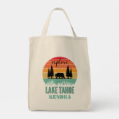 Personalized Retro Lake Tahoe California Bear  トートバッグ (裏面)
