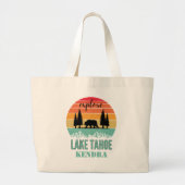 Personalized Retro Lake Tahoe California Bear  ラージトートバッグ (正面)