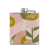 Personalized Retro Peach and Pink Floral Style フラスク (裏面)