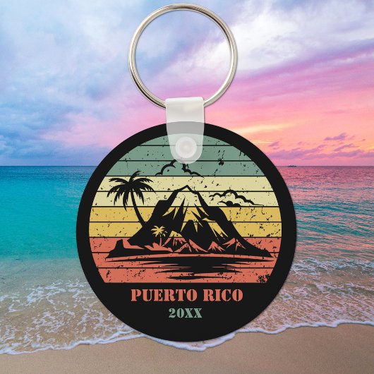Personalized Retro Puerto Rico  キーホルダー