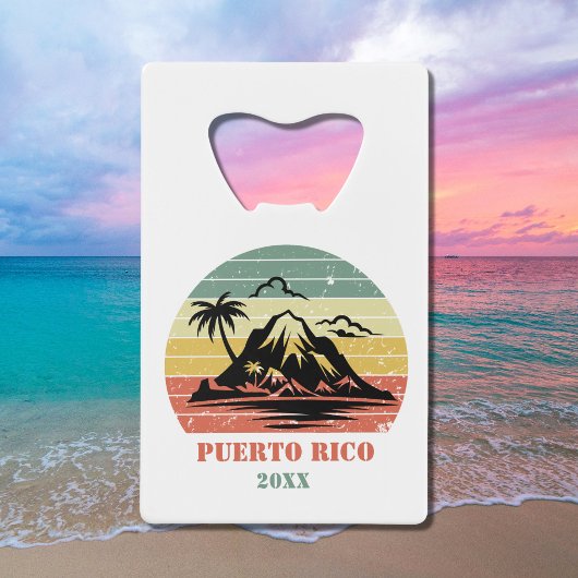 Personalized Retro Puerto Rico クレジットカード栓抜き