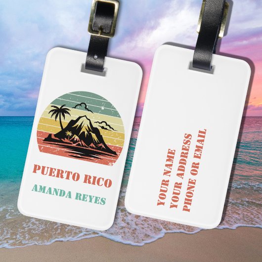 Personalized Retro Puerto Rico  ラゲッジタグ