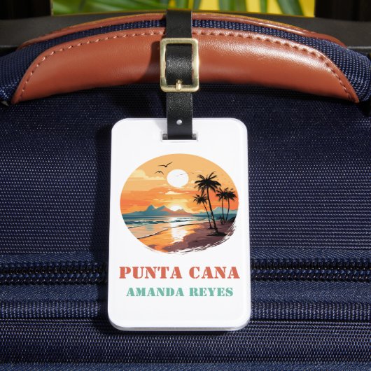 Personalized Retro Punta Cana ラゲッジタグ (正面インサイチュ2)