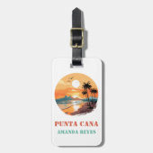 Personalized Retro Punta Cana ラゲッジタグ (正面縦)