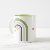 Personalized Retro Rainbow | Boho Coffee Cup Gift  ツートーンマグカップ (正面左)