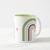 Personalized Retro Rainbow | Boho Coffee Cup Gift  ツートーンマグカップ (正面右)