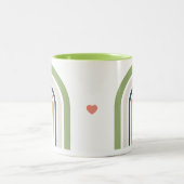 Personalized Retro Rainbow | Boho Coffee Cup Gift  ツートーンマグカップ (中央)