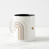 Personalized Retro Rainbow | Boho Love Cup Gift ツートーンマグカップ (正面左)