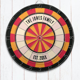 Personalized Retro Red and Orange Dartboard ダーツボード