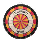 Personalized Retro Red and Orange Dartboard ダーツボード (正面)