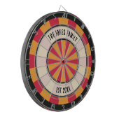 Personalized Retro Red and Orange Dartboard ダーツボード (正面左)