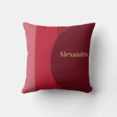 Personalized Retro Red burgundy Stripe クッション (裏面)