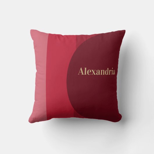 Personalized Retro Red burgundy Stripe クッション (裏面)