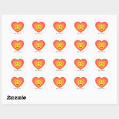 Personalized Retro Smiley Heart Valentine Sticker ラウンドシール (シート)
