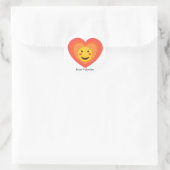 Personalized Retro Smiley Heart Valentine Sticker ラウンドシール (バッグ)
